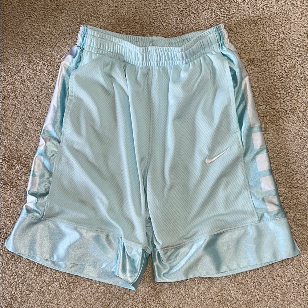 Light Blue Nike Athletic Shorts with Logo